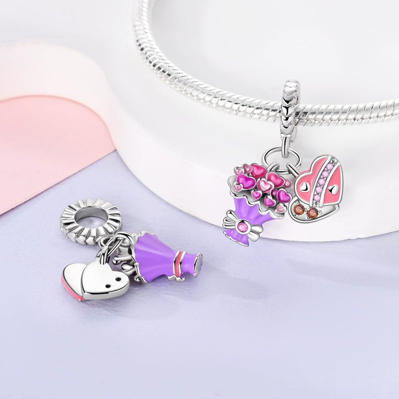 MULA 925 Sterling Silver Charms for Bracelets and Necklaces Lipstick and Bag Dangle Pendants Tower Camera Beads Jewelry Charms for Women - Image 2